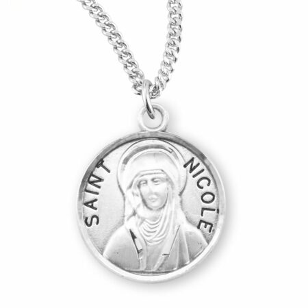 Patron Saint Nicole Round Sterling Silver Medal