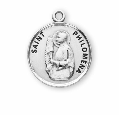 Patron Saint Philomena Round Sterling Silver Medal - Image 2