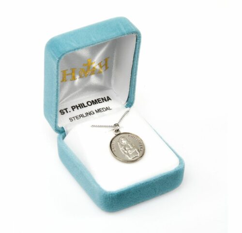 Patron Saint Philomena Round Sterling Silver Medal - Image 4
