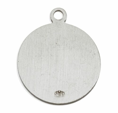Patron Saint Rose Round Sterling Silver Medal - Image 2