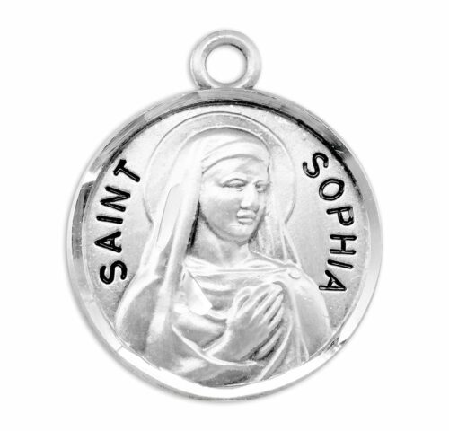 Patron Saint Sophia Round Sterling Silver Medal - Image 2