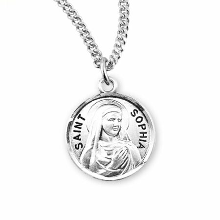 Patron Saint Sophia Round Sterling Silver Medal