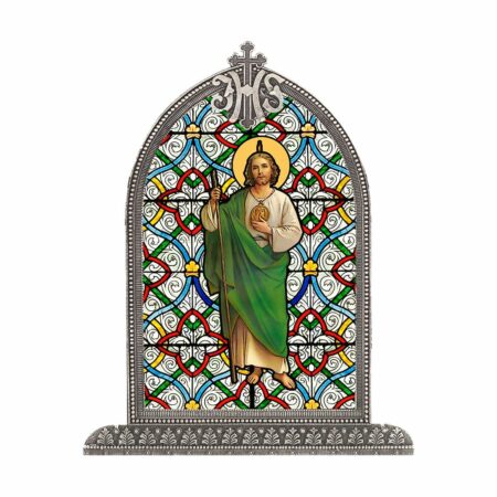 St. Jude Antiqued Framed Liturgical Glass