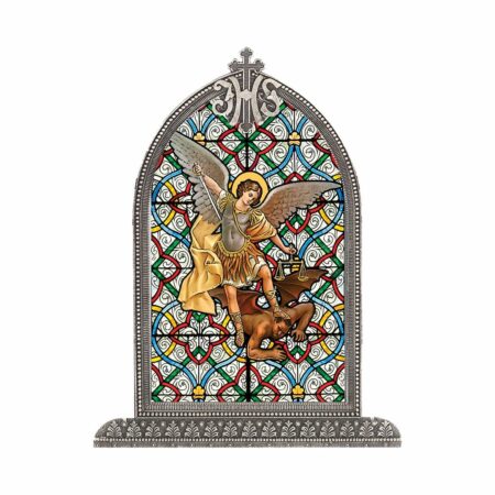 St. Michael Antiqued Framed Liturgical Glass