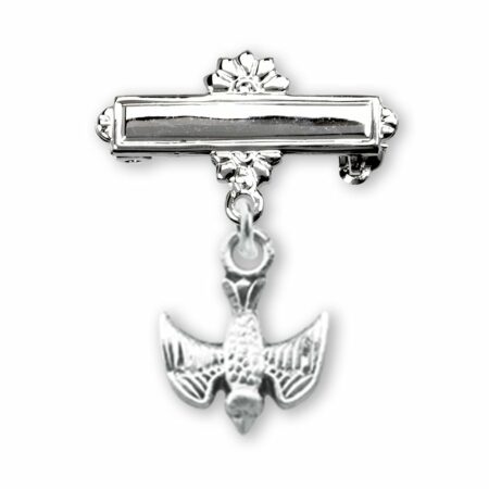 Sterling Silver Baby Holy Spirit Medal on a Bar Pin