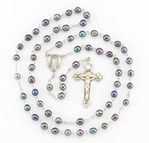 Black Freshwater Pearl Rosary