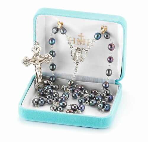 Black Freshwater Pearl Rosary - Image 2