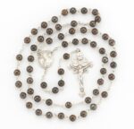Round Genuine Gold Copper Rosary Sterling Crucifix and Centerpiece