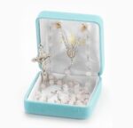 Round Rose Opal Bead Rosary Sterling Crucifix and Centerpiece