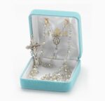 Round Silk Bead Rosary Sterling Crucifix and Centerpiece