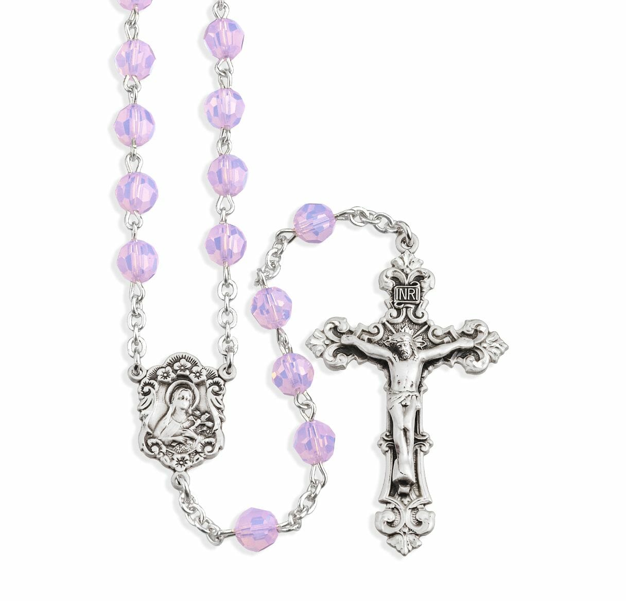 Rosary Sterling Crucifix and Centerpiece Created with Swarovski Crystal ...
