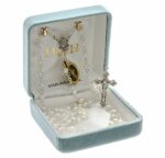 White Freshwater Pearl Rosary Sterling Crucifix and Centerpiece