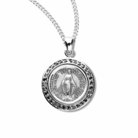Sterling Silver Round Miraculous Jet Black Cubic Zirconia "CZ's" Pendant