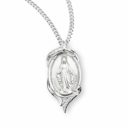 Sterling Silver Oval Miraculous Medal