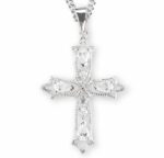 Sterling Silver Cubic Zirconia's "CZ's" Cross Chain