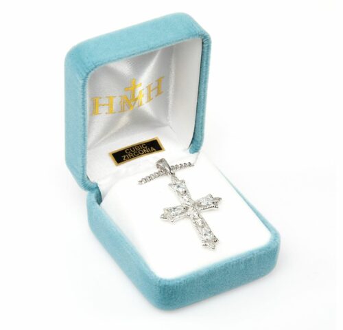 Sterling Silver Cubic Zirconia's "CZ's" Cross Chain - Image 3