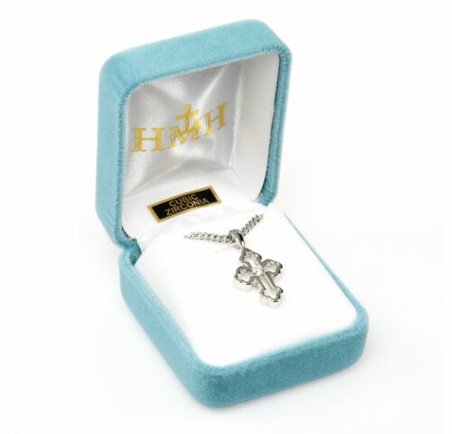 Sterling Silver Single Set Crystal Cubic Zirconia's "CZ's" Cross - Image 3