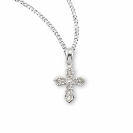 Sterling Silver Cross with Crystal Cubic Zirconia's "CZ's"