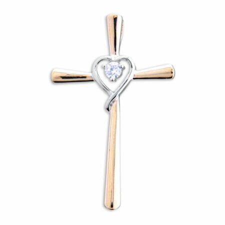 Gold Over Sterling Silver Two Tone Cross