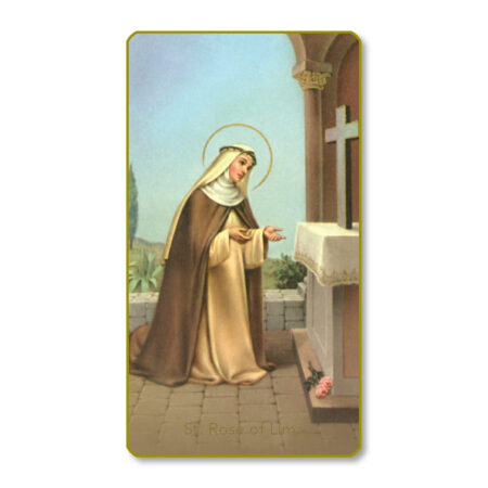 Saint Rose of Lima Paper Holy Card - 100 Pack