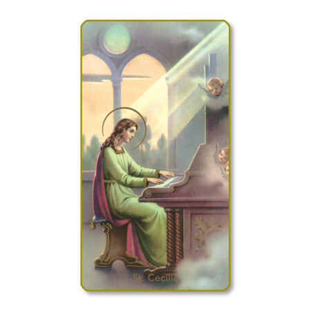 Saint Cecilia Paper Holy Card - 100 Pack