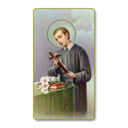 Saint Gerard Majella – Patron Saint of Motherhood Gold-Edged Paper Holy Card – 2.0" x 4.0" – 100 Pack