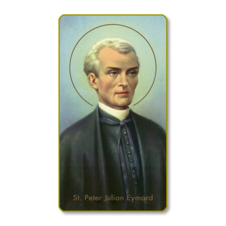 Saint Peter Julian Eymard – Patron Saint of Eucharistic Devotion Gold-Edged Paper Holy Card – 2.0" x 4.0" – 100 Pack