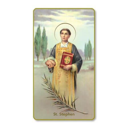 Saint Stephen Paper Holy Card - 100 Pack