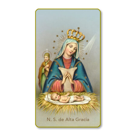 Nuestra Señora de Altagracia – Dominican Patroness Gold-Edged Paper Holy Card – 2.0" x 4.0" – 100 Pack