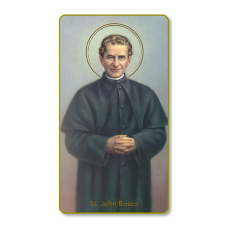 Saint John Bosco Gold-Edged Paper Holy Card – 2.0" x 4.0" – 100 Pack
