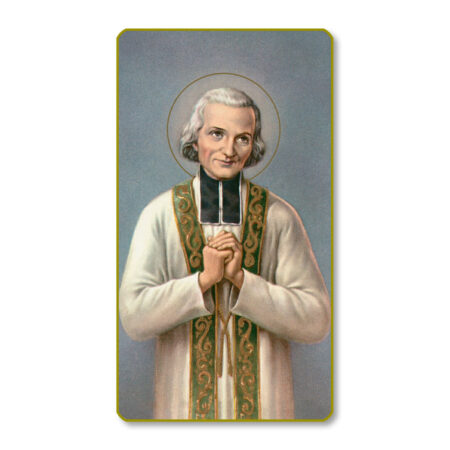 Saint John Mary Vianney Gold-Edged Paper Holy Card – 2.0" x 4.0" – 100 Pack