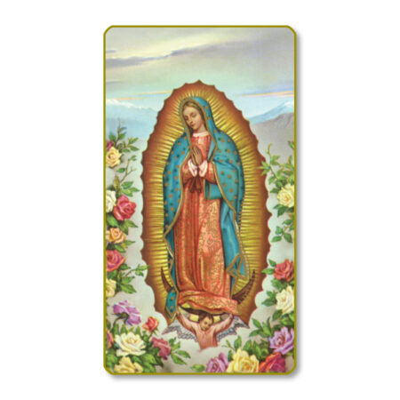 Our Lady of Guadalupe Gold-Edged Paper Holy Card – 2.0" x 4.0" – Made in Italy – 100 Pack