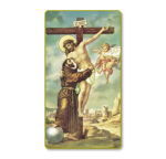 Crucifixion with Saint Francis Paper Holy Card - 100 Pack