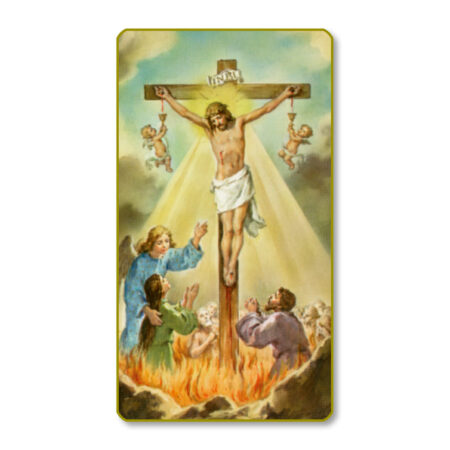 Crucifixion Paper Holy Card - 100 Pack