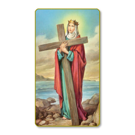 Saint Helen Gold-Edged Paper Holy Card – Patron Saint of the Holy Cross – 2.0" x 4.0" – 100 Pack