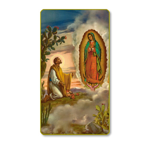 Saint Juan Diego with Our Lady of Guadalupe Paper Holy Card - 100 Pack