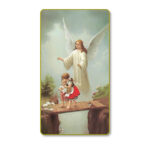 Guardian Angel Crossing the Bridge Paper Holy Card - 100 Pack