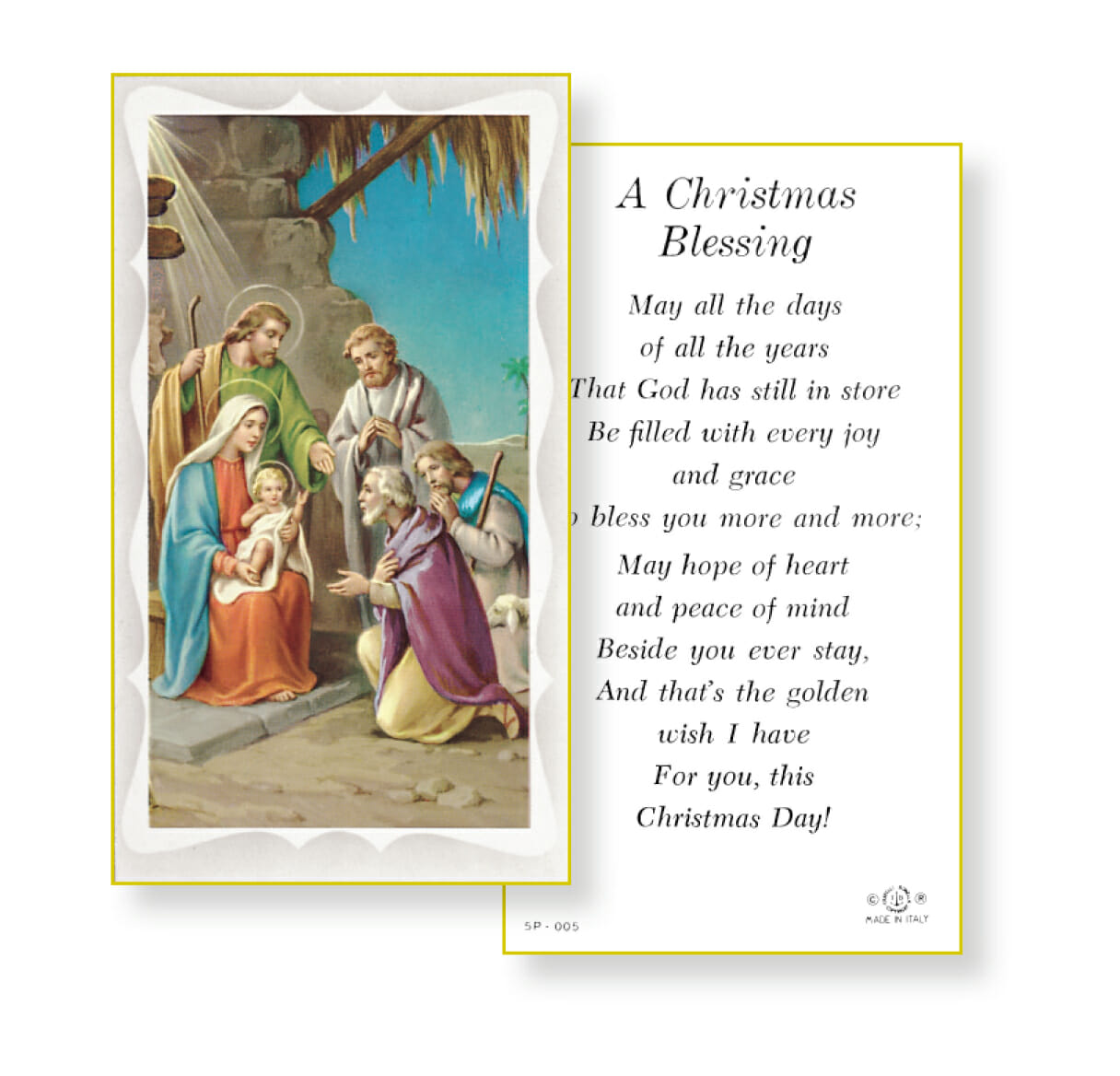 A Christmas Blessing Holy Card - 100 Pack - Buy Religious Catholic Store