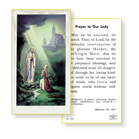 Our Lady of Lourdes Holy Card - 100 Pack