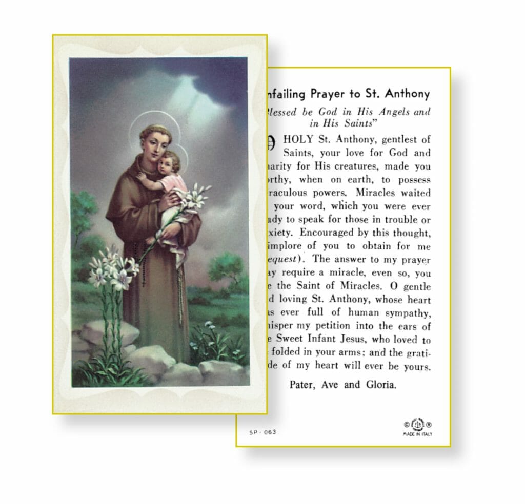 Saint Anthony Holy Card - 100 Pack - Buy Religious Catholic Store