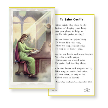 Saint Cecilia Holy Card - 100 Pack