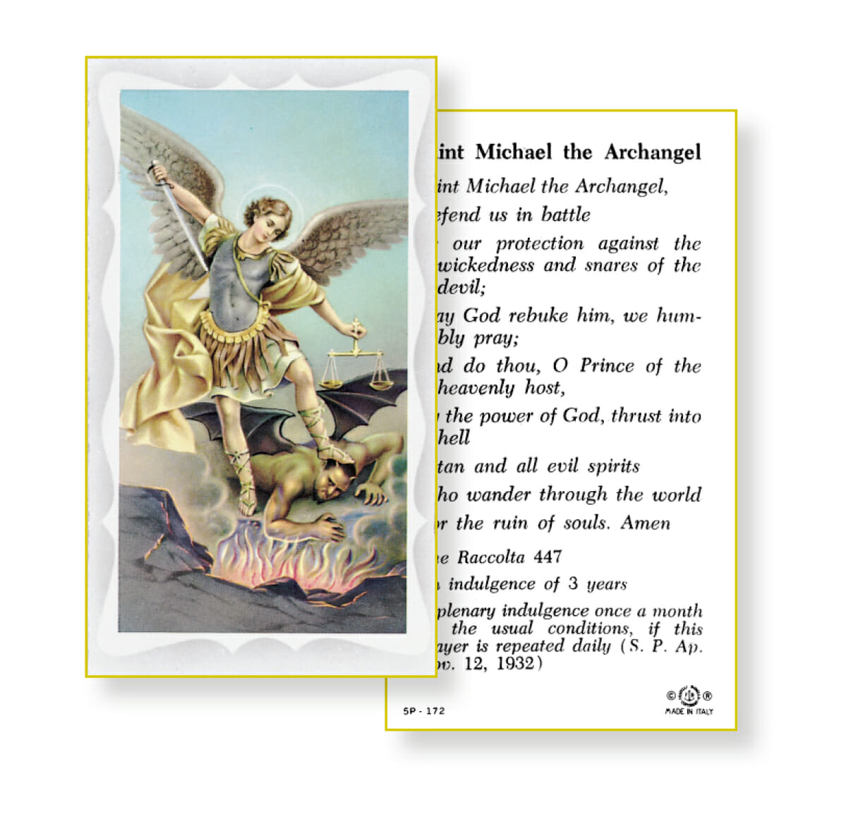 Saint Michael the Archangel Holy Card - 100 Pack - Buy Religious ...