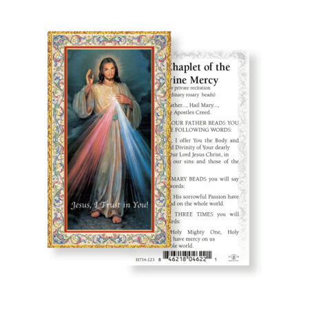 Divine Mercy Gold-Stamped Holy Card - 100 Pack