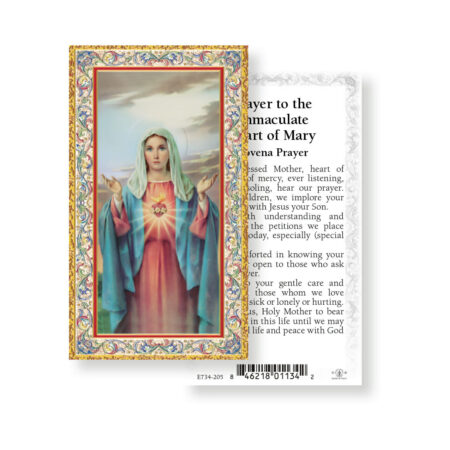 Immaculate Heart of Mary Gold-Stamped Holy Card - 100 Pack