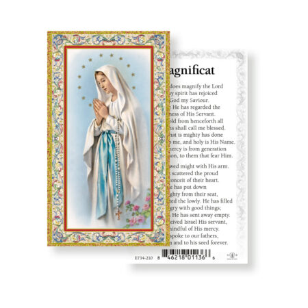 Our Lady of Lourdes Gold-Stamped Holy Card - 100 Pack