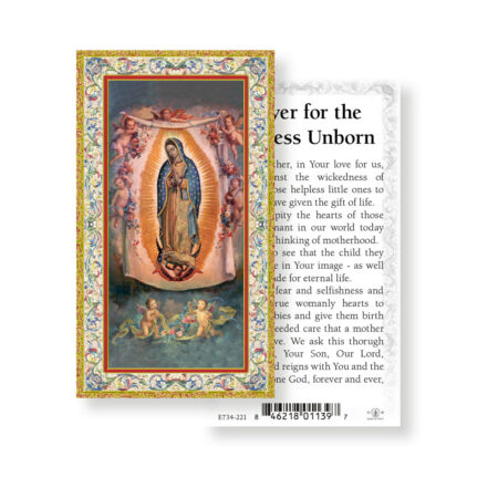 Prayer for the Helpless Unborn Gold-Stamped Holy Card - 100 Pack