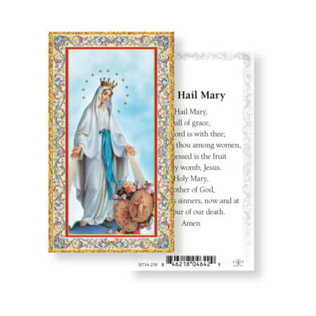 The Hail Mary - Our Lady of Grace Gold-Stamped Holy Card - 100 Pack