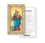 Mary Help of Christians Gold-Stamped Holy Card - 100 Pack