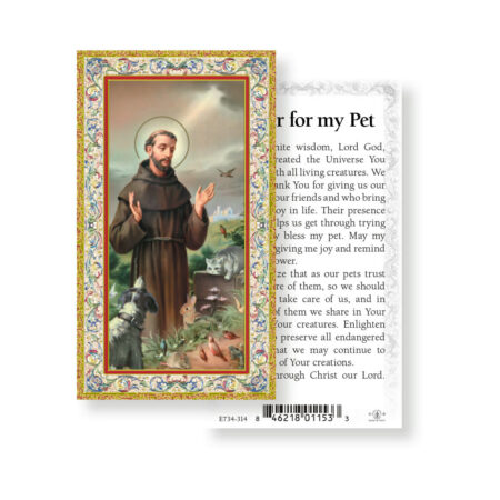 Saint Francis-Prayer for My Pet Gold-Stamped Holy Card - 100 Pack