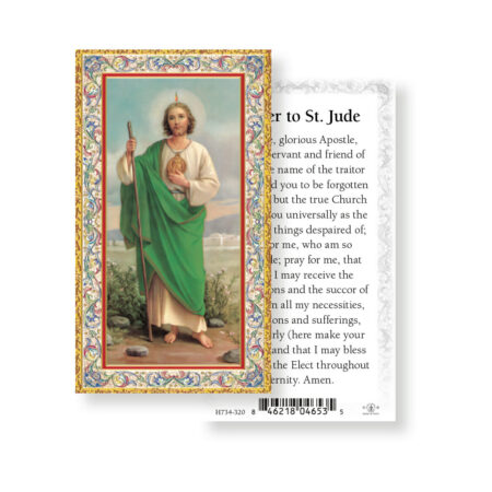 Saint Jude Gold-Stamped Holy Card - 100 Pack
